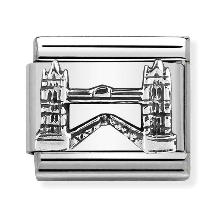 Nomination Composable Classic Charm Tower Bridge - Edelstahl, Sterling Silber