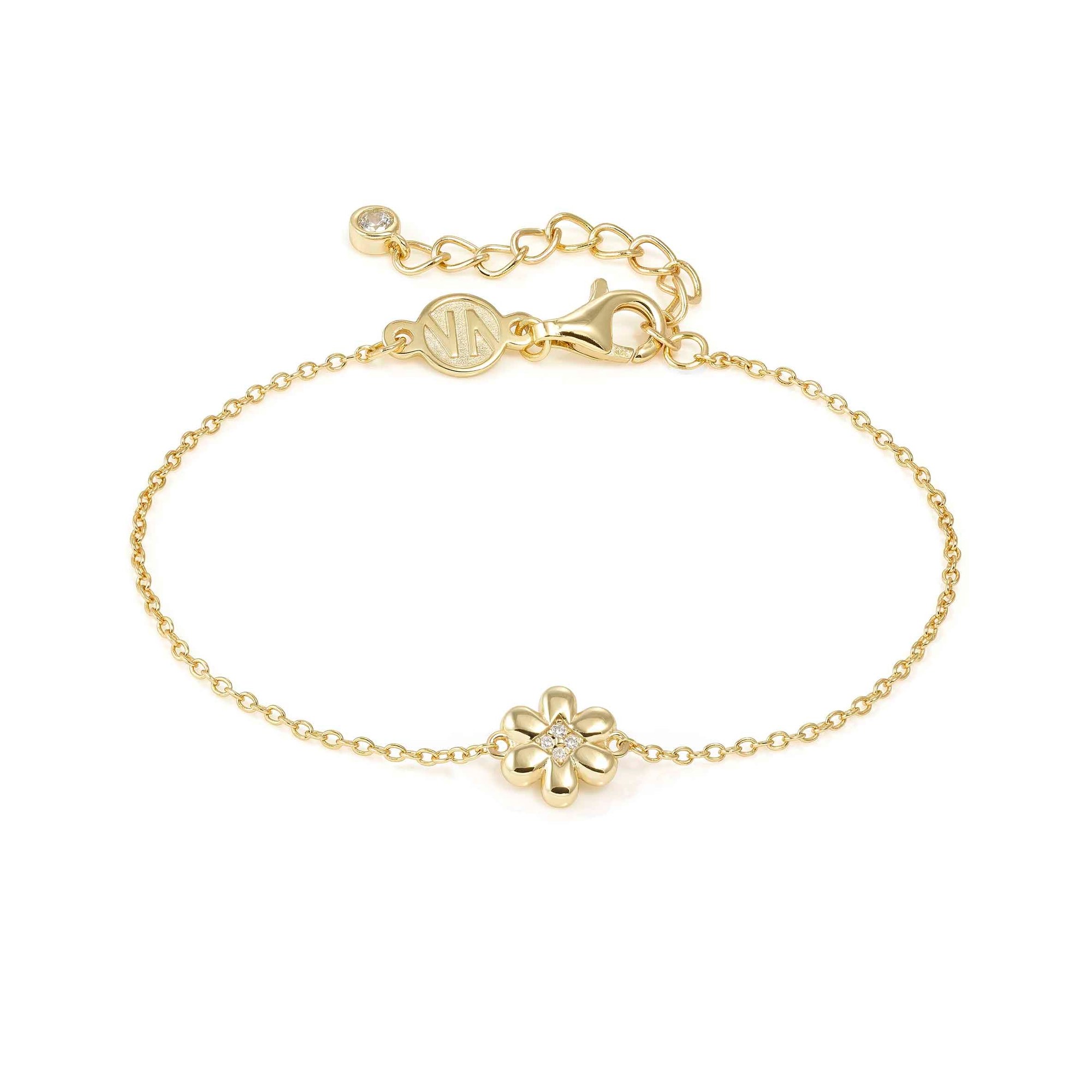 Nomination Petit Sparkle - Sterling Silber Armband - Blume - vergoldet - Zirkonia - 16-19 cm – Ansicht 2
