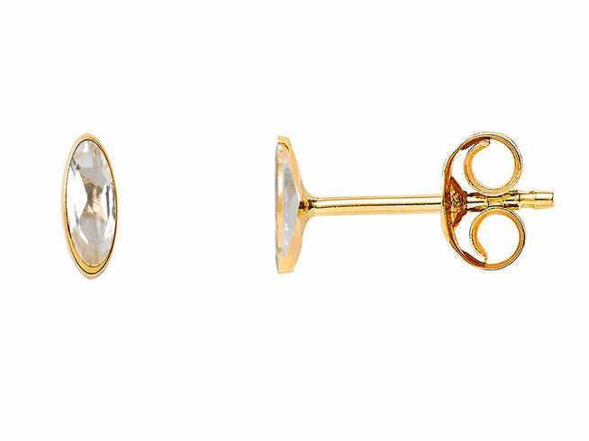 Gelbgold 585 Ohrstecker von Xenox, poliert mit Zirkonia, elegantes Design, perfekt für jeden Anlass, strahlender Glanz und hohe Qualität für stilvollen Ohrschmuck.