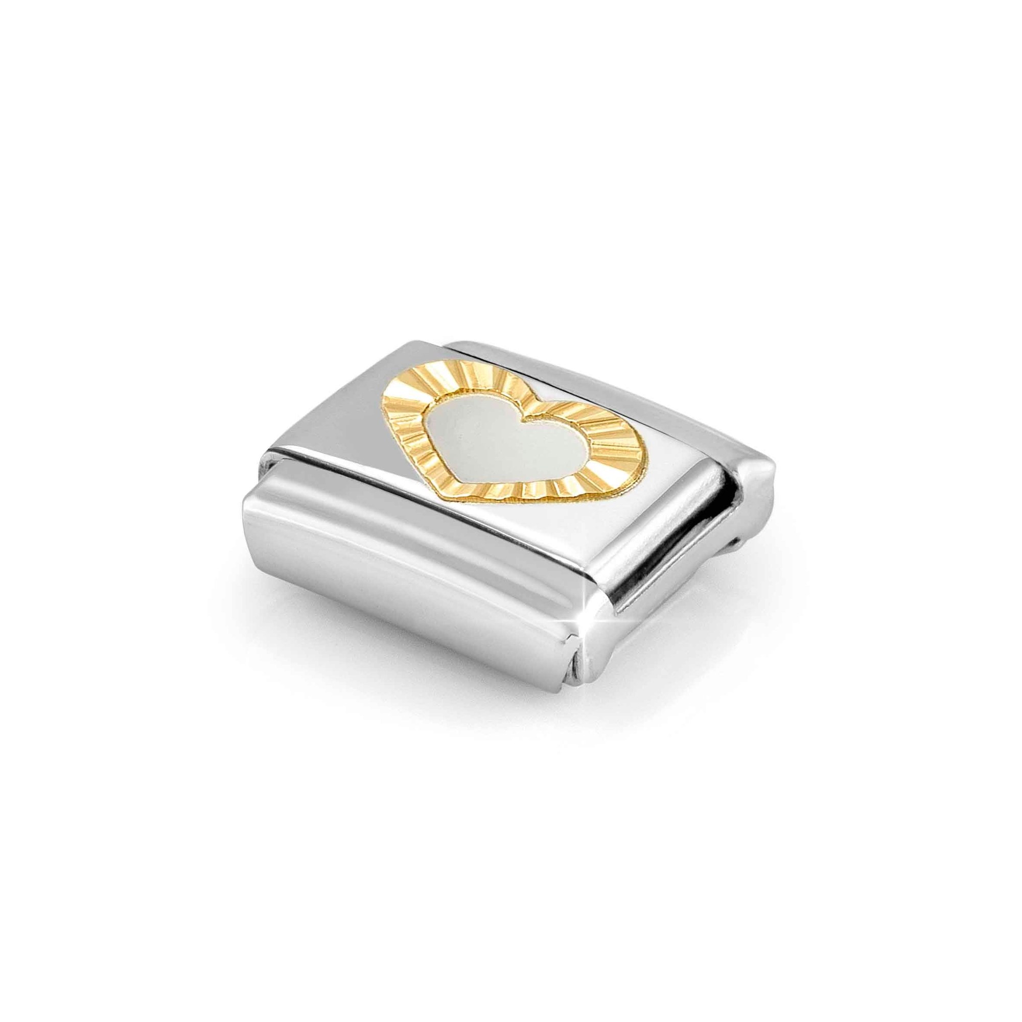 Nomination Composable Classic Charm Herzrahmen - Edelstahl, Gold 750 Gelbgold, diamantiert – Ansicht 5