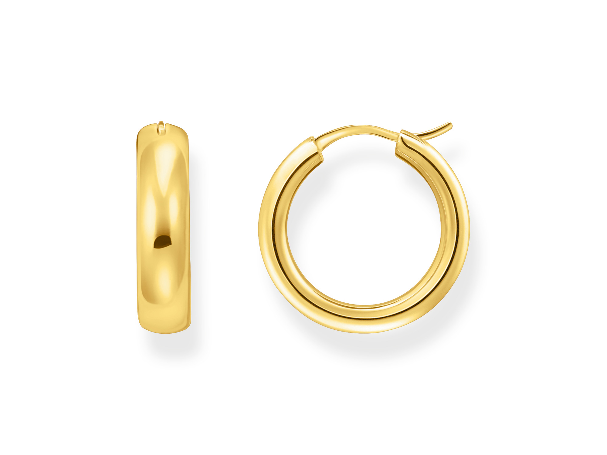 Thomas Sabo CR746-413-39 HOOP EARRINGS Creolen - Silber + 750er Vergoldung - Thomas Sabo CR746-413-39 HOOP EARRINGS Creolen aus Silber mit 750er Vergoldung, elegant und zeitlos, ideal für jeden Anlass, auf weißem Hintergrund präsentiert.