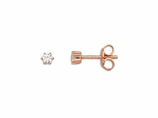 Xenox Sterling Silber Ohrringe XS3515R in Roségold Vergoldung mit funkelndem Schmuckstein, elegant und modern designt für stilvollen Ohrschmuck.