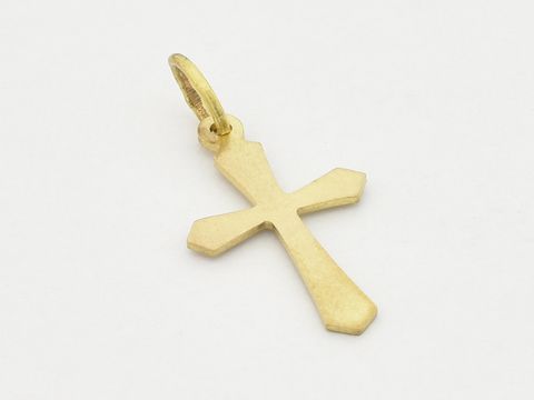 Gold Anhänger - Gold 333 - Kreuz poliert und matt - Hersteller: Juwelier Harnisch, klassisch, schlichtes Design, ideal für jeden Anlass, zeitloses Schmuckstück.
