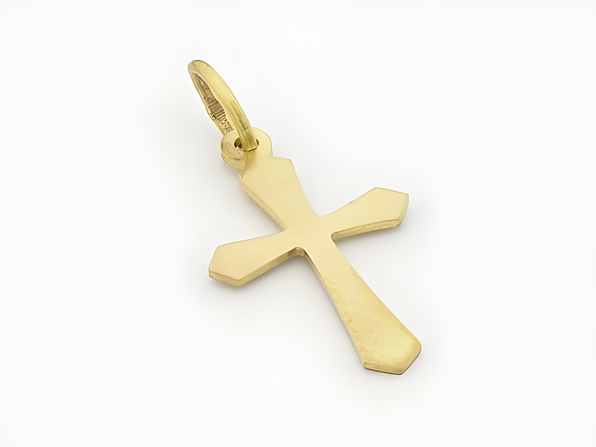 Gold Anhänger - Gold 333 - Kreuz poliert und matt - Hersteller: Juwelier Harnisch, klassisch, schlichtes Design, ideal für jeden Anlass, zeitloses Schmuckstück.