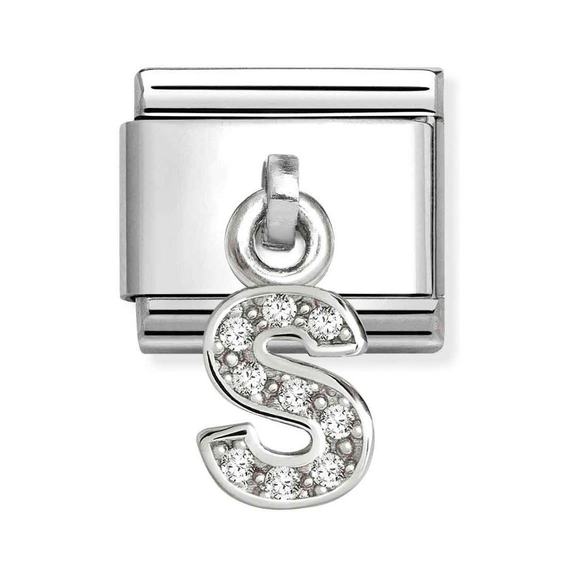Sterling Silber Charm von Pandora in Form des Buchstabens S, verziert mit Zirkonia, ideal für stilvolle Armbänder, Neuheit im Sortiment.