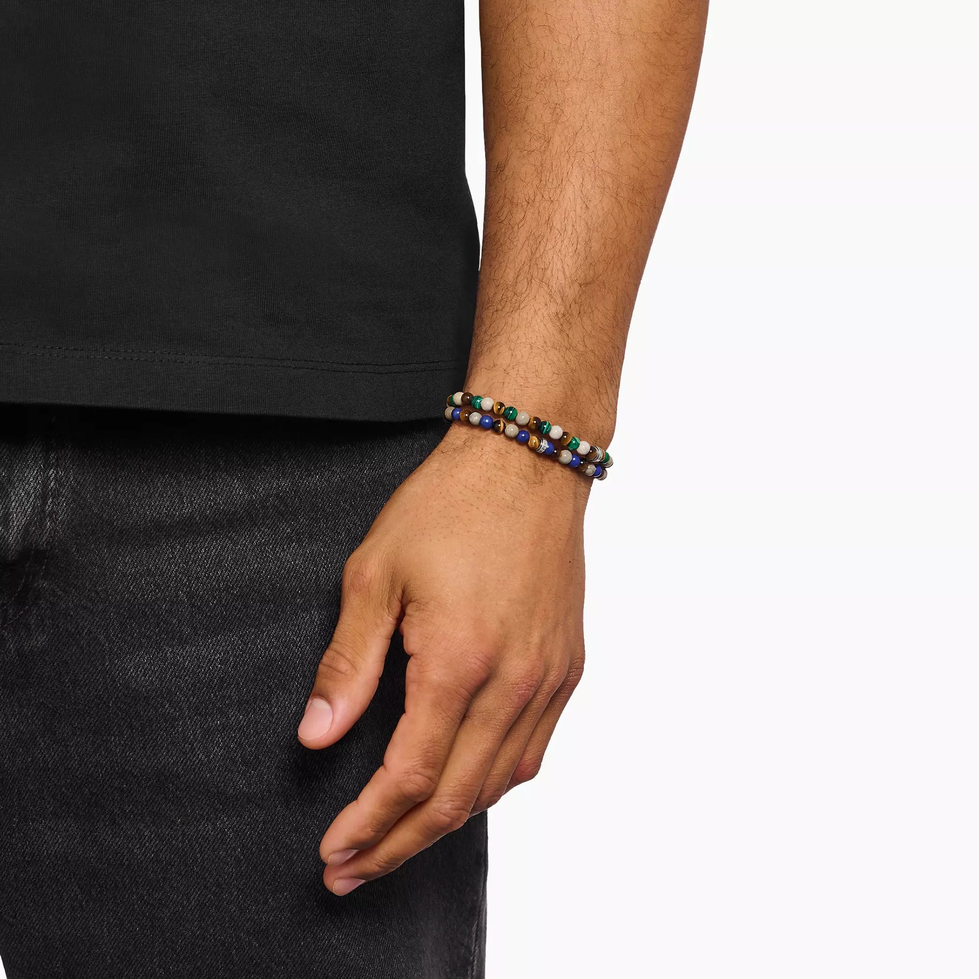 Thomas Sabo Bead-Armband in Erd- und Grüntönen 5 mm – BUNT – 17 cm – Ansicht 3