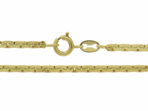 Doublé Kette S-Panzer vergoldet 50,5 cm 2,4 x 1,3 mm, mit einem sicheren Karabinerverschluss, hochwertig verarbeitet, ideal für jeden Schmuckliebhaber, Hersteller Juwelier Harnisch.