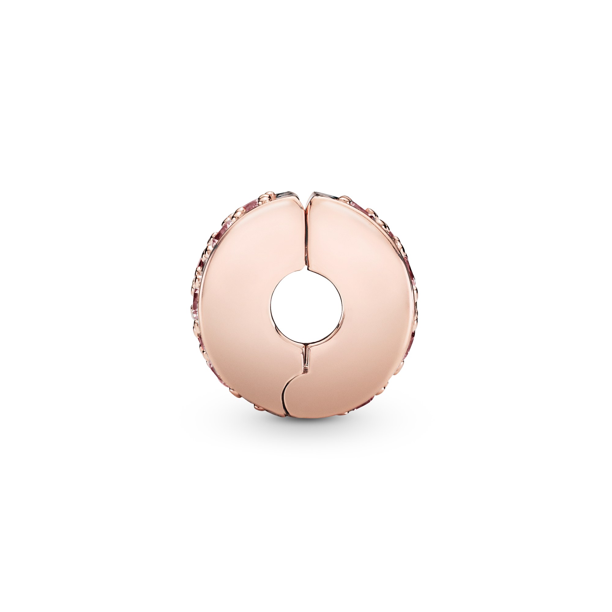 PANDORA Rosafarbener Pavé-Glanz - Clip Charm - PANDORA Rose – Ansicht 2