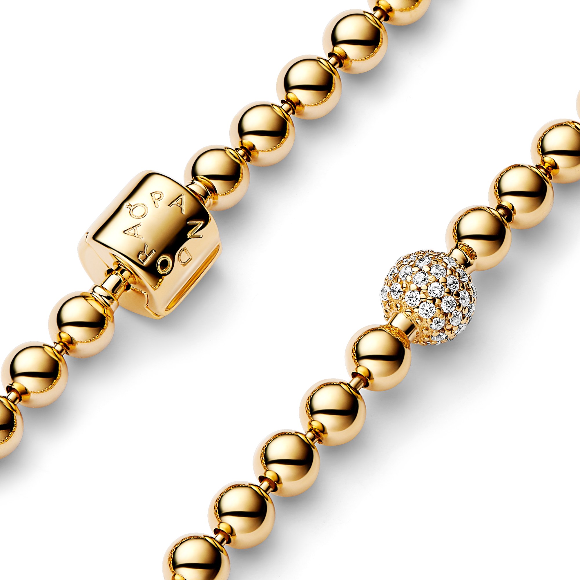 Pandora Kugeln & Pavé Armband - Gelbgold Vergoldung - Zirkonia – Ansicht 2