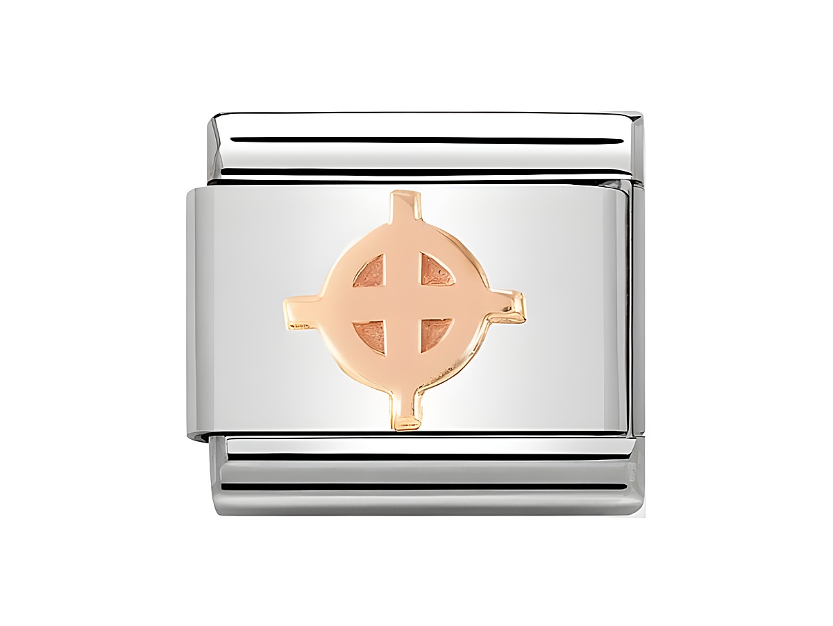 Nomination Classic Roségold Relief 430106 19 Celtic Kreuz in Roségold und Edelstahl mit einem markanten keltischen Kreuzdesign für stilvollen Schmuck.