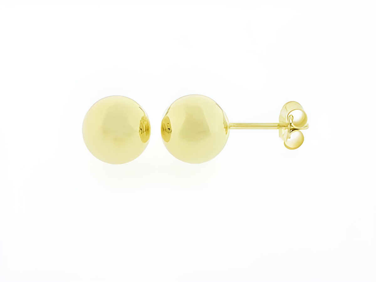 Silber Ohrringe Kugel Silber vergoldet 8 mm Stecker von Juwelier Harnisch Ohrstecker ohne Stein in schlichtem Design.