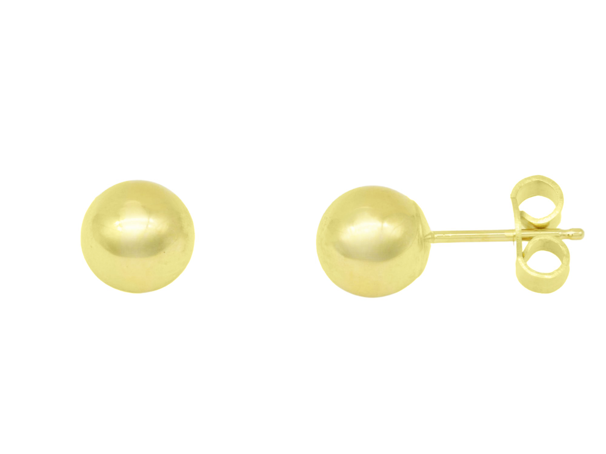 Ohrringe Kugel Ohrstecker - Gelbgold 585 - poliert - 6 mm