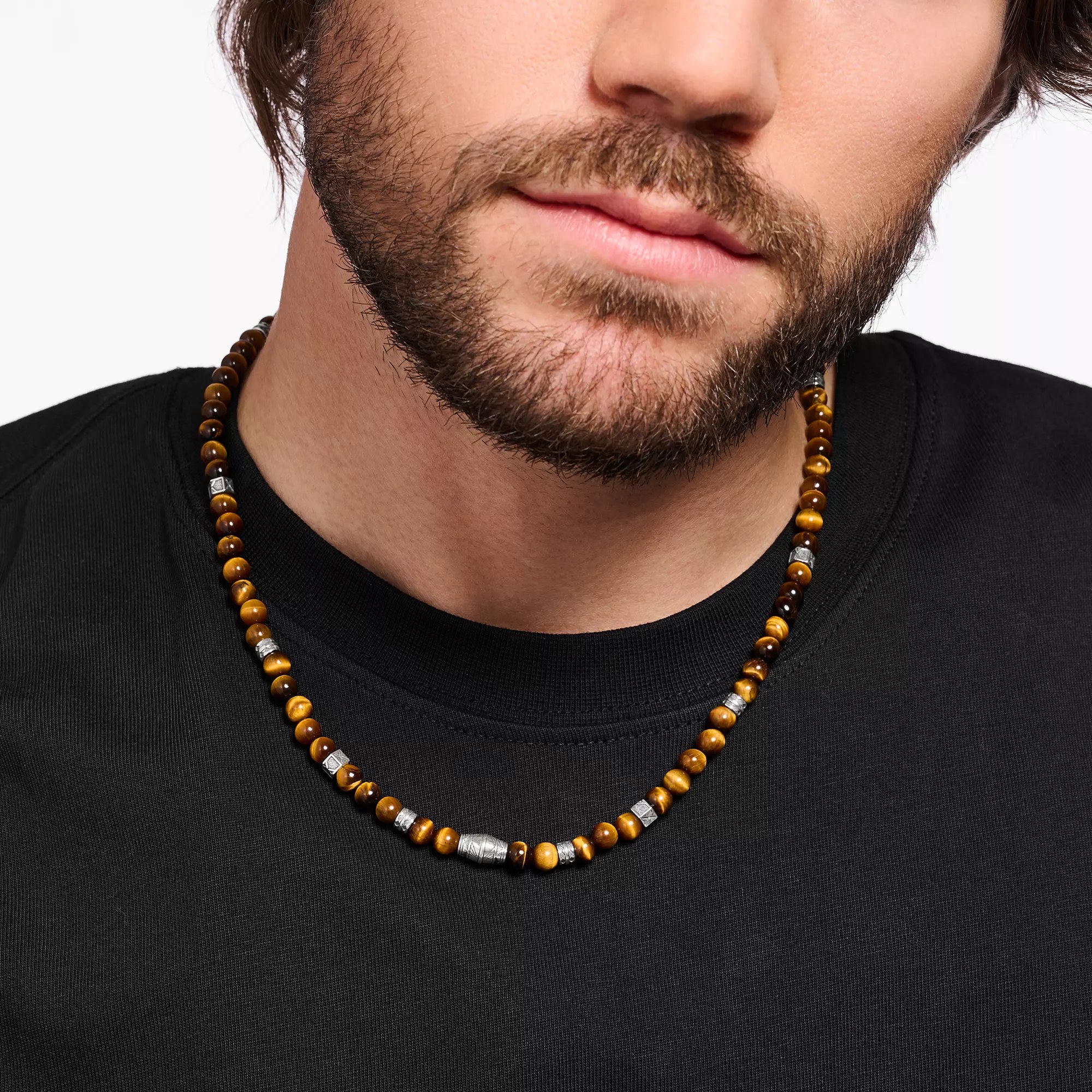 Thomas Sabo Kette - Silber geschw. + Tigerauge - braun - 50 cm – Ansicht 2