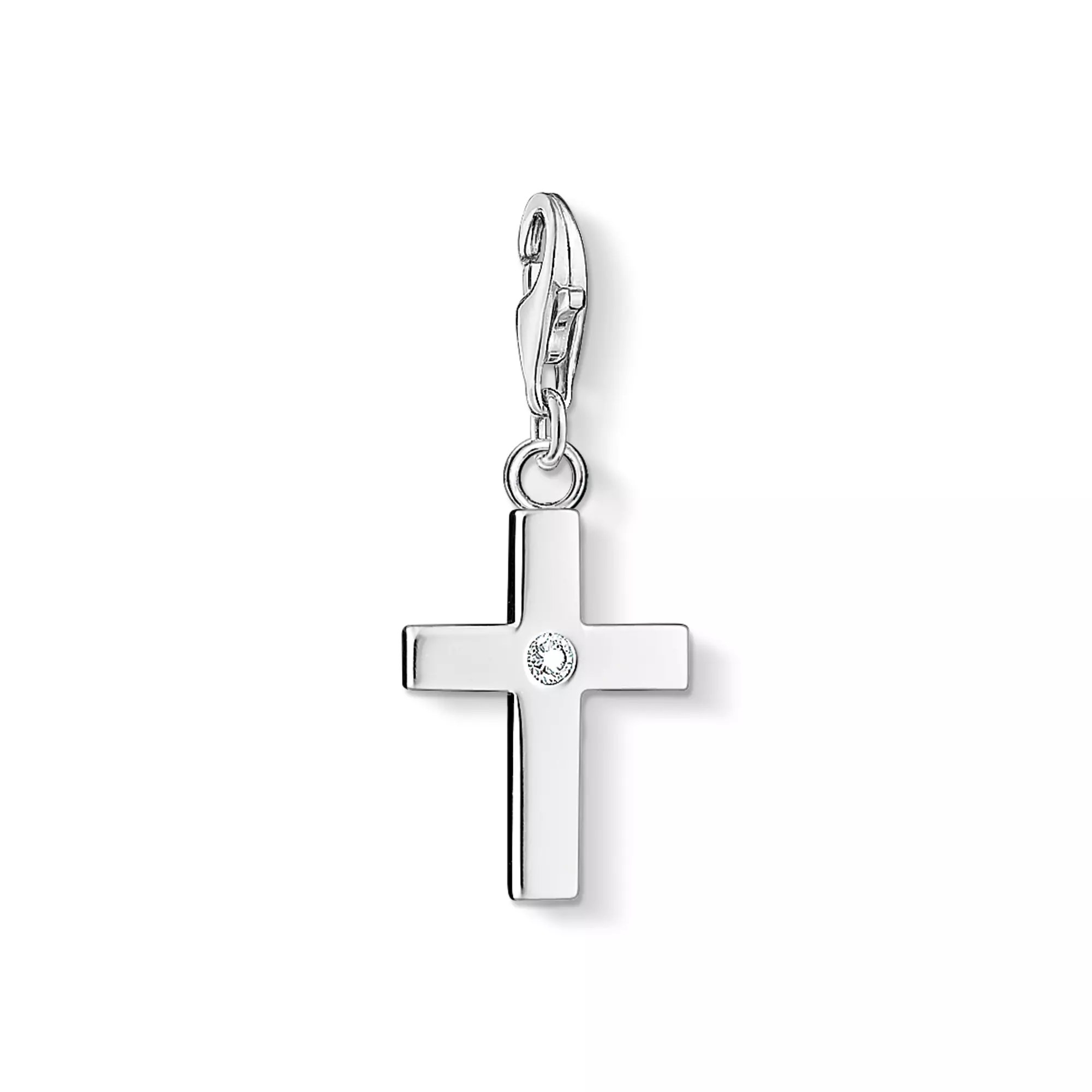 Thomas Sabo Charm-Anhänger Kreuz – Silber – Zirkonia – 27 mm hoch