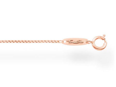 Silber vergoldete Roségold Kette von Thomas Sabo, Modell KE1106-415-12-L50v, Länge von 45 bis 50 cm, ohne Anhänger, elegant und zeitlos.