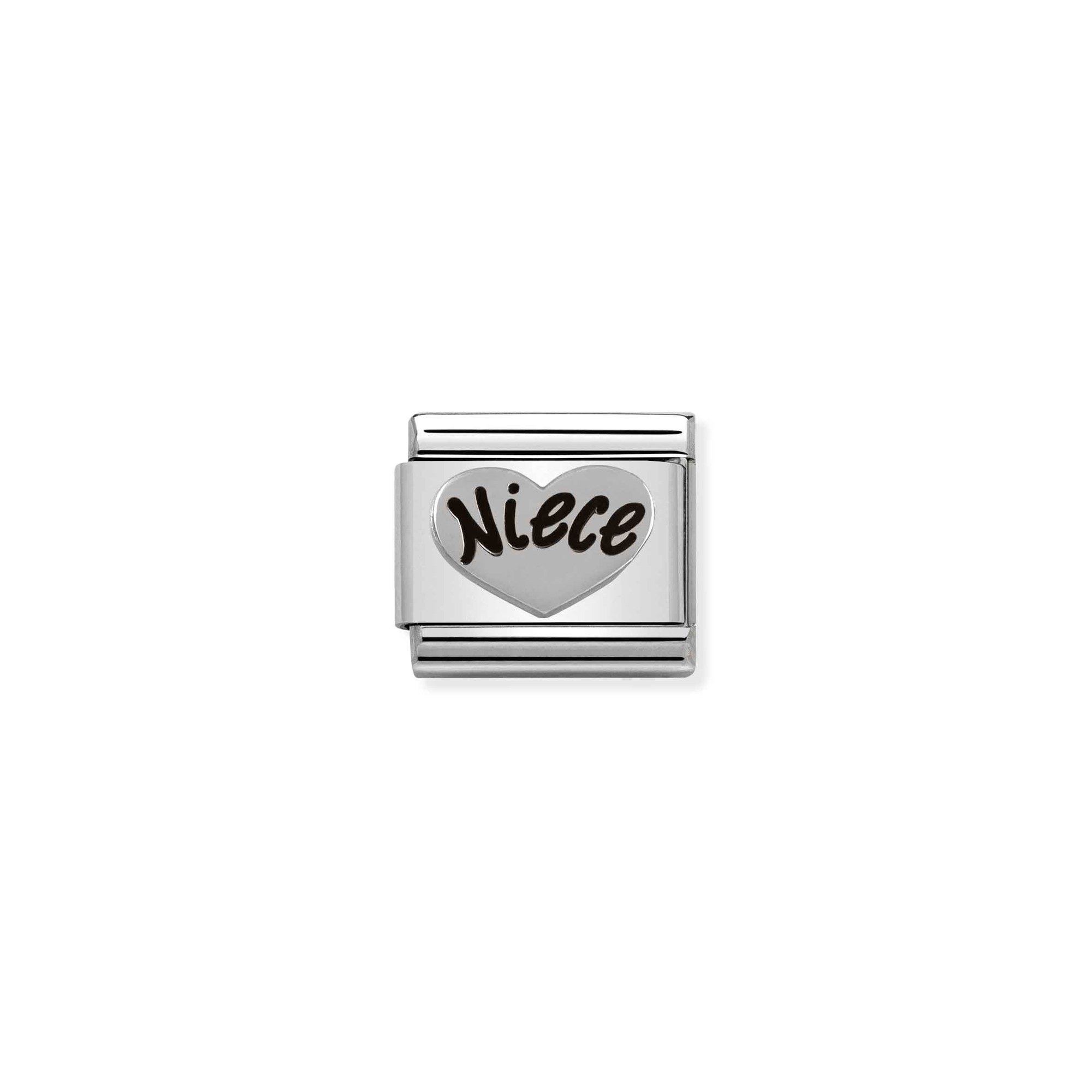 Nomination Composable Classic Charm Familienherz - Edelstahl, Sterling Silber, Emaille