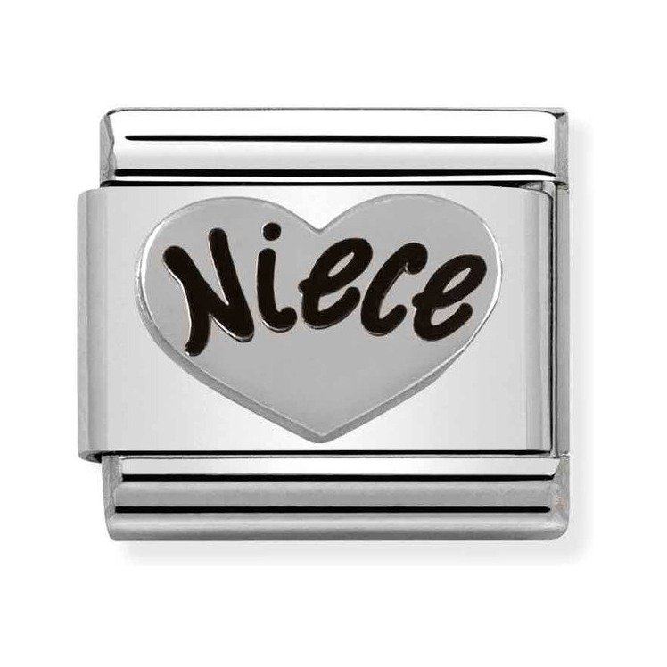 Nomination Composable Classic Charm Familienherz - Edelstahl, Sterling Silber, Emaille