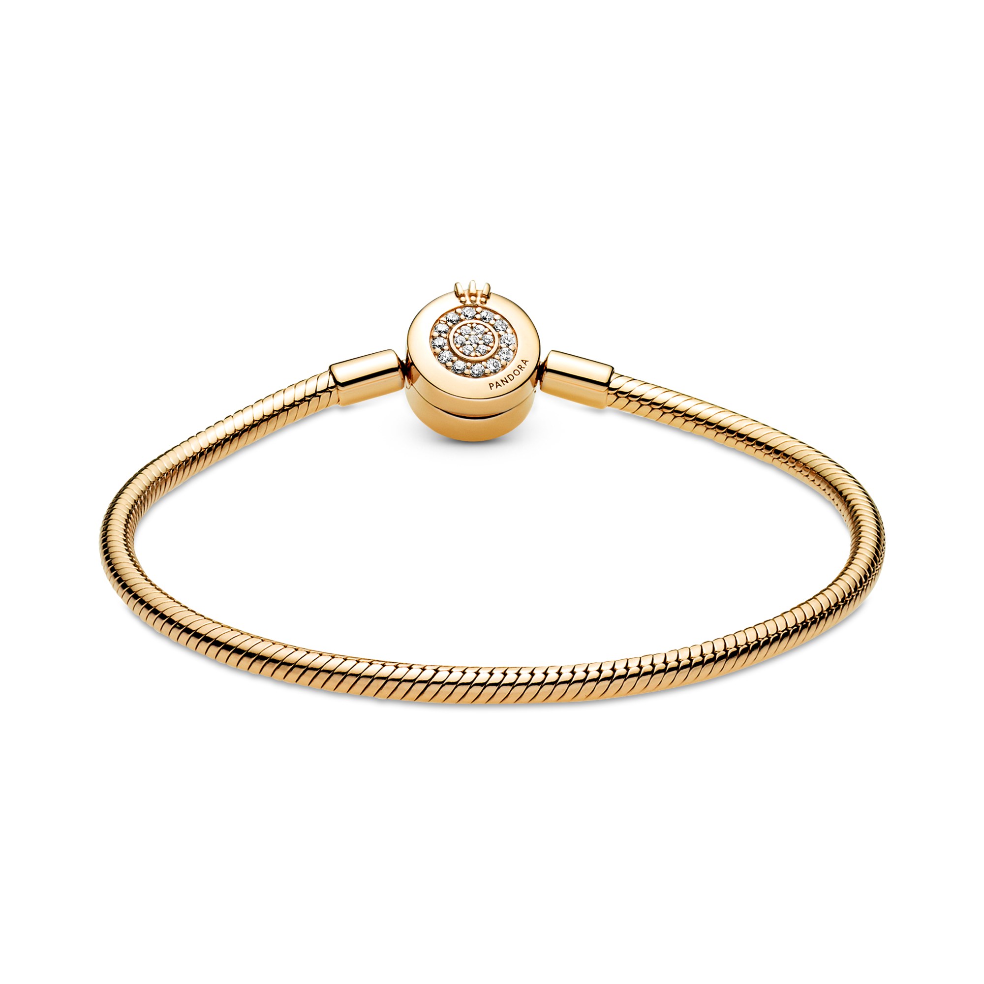 Pandora Armband - Pavé Verschluß - Silber - Gelbgold – Ansicht 2