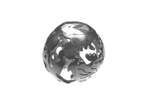 Silber Kugel Meeresleben Sterling Silber Anhänger von Juwelier Harnisch mit filigranen Motiven von Fischen und Meereslebewesen, perfekt für maritime Schmuckliebhaber.