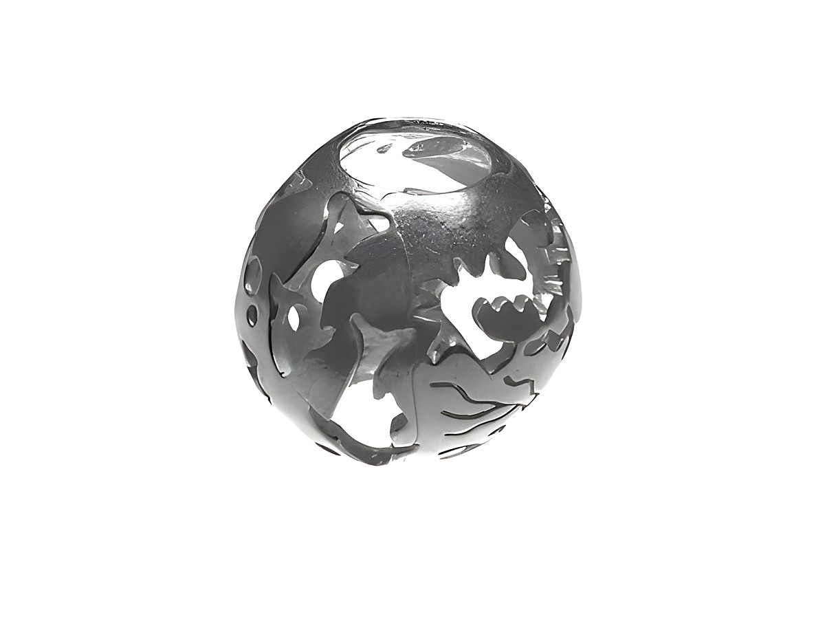 Silber Kugel Meeresleben Sterling Silber Anhänger von Juwelier Harnisch mit filigranen Motiven von Fischen und Meereslebewesen, perfekt für maritime Schmuckliebhaber.