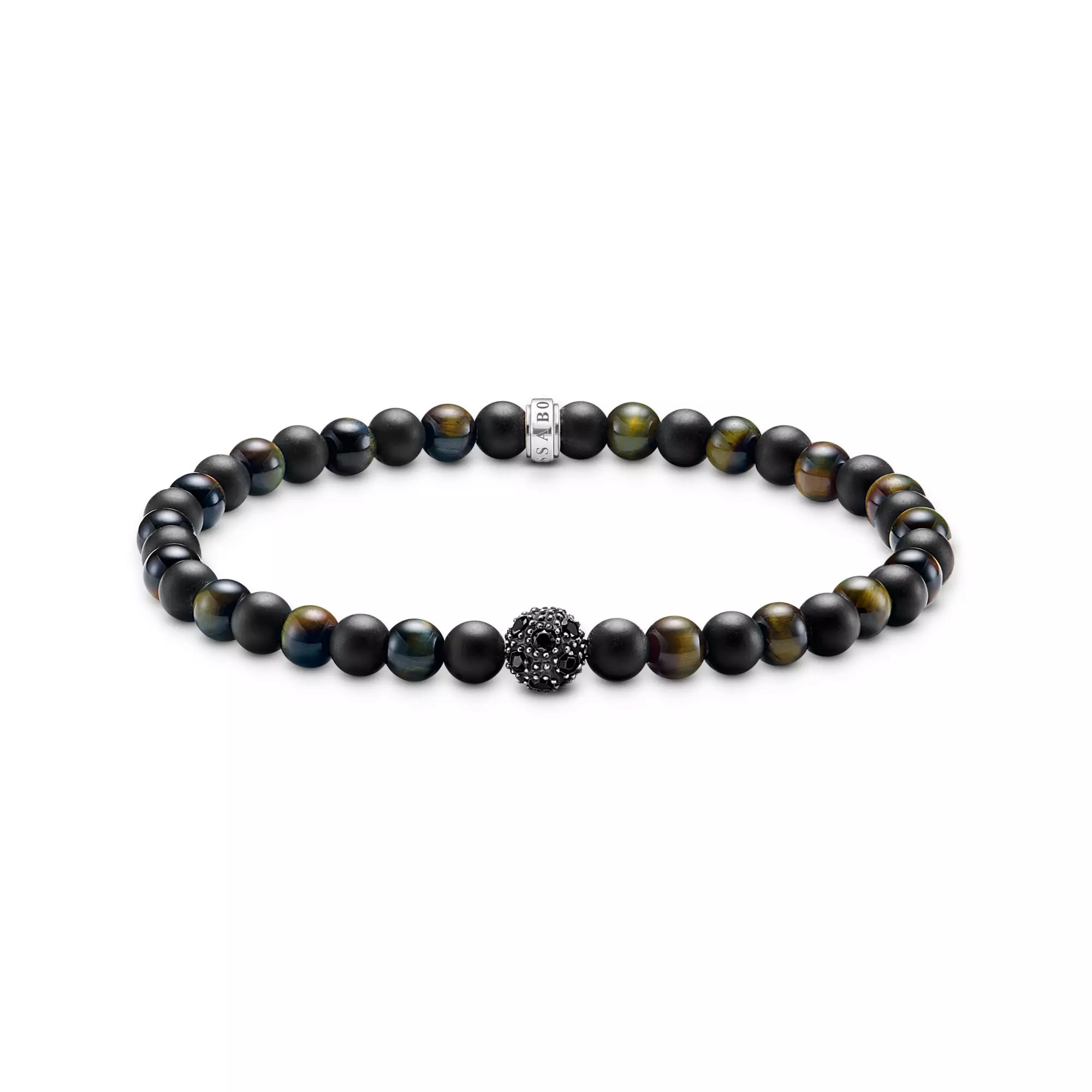 Thomas Sabo Talisman-Armband positive Energie Obsidian und Tigerauge – Silber – 17 cm – Ansicht 2
