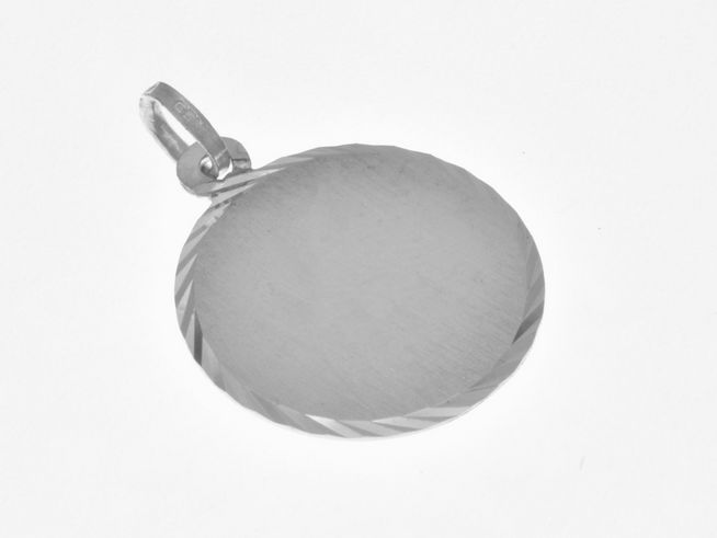 Anhänger Gravuplatte aus Sterling Silber, mattiert und diamantiert, schlichtes Design, Hersteller Juwelier Harnisch. Ideal für individuelle Gravuren.