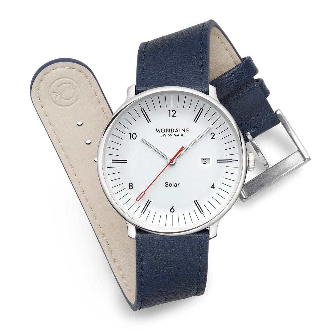 Mondaine Uhr MLE.41910.LDV - Doppio Big - SOLAR - Blau - 41 mm – Ansicht 2