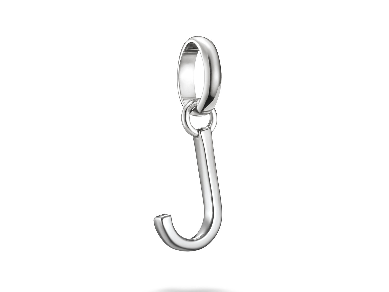 Charm Buchstabe J aus Silber mit Öse, aus der Thomas Sabo Charm Club CONNECT Kollektion, elegant und modern gestaltet, ideal für persönliche Armbänder oder als Geschenk.