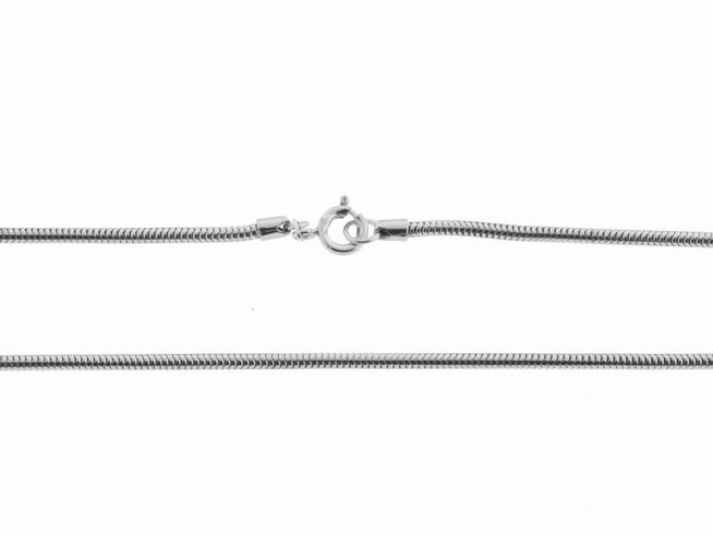 Schlangenkette aus Weißgold 585 mit einer Länge von 50,5 cm, klassisches Design von Juwelier Harnisch, ideal für eleganten Schmuck.