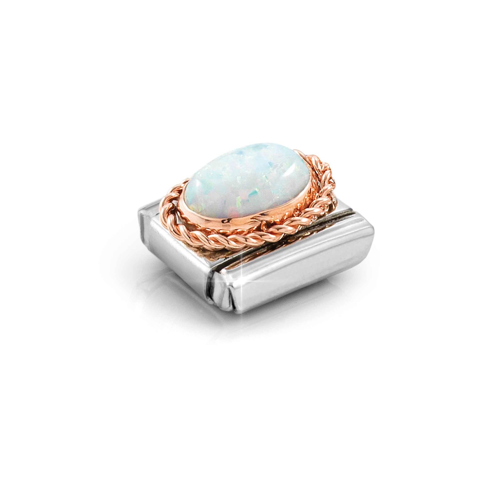 Nomination Composable Classic Charm Kordel Opal weiß - Edelstahl, Roségold – Ansicht 4