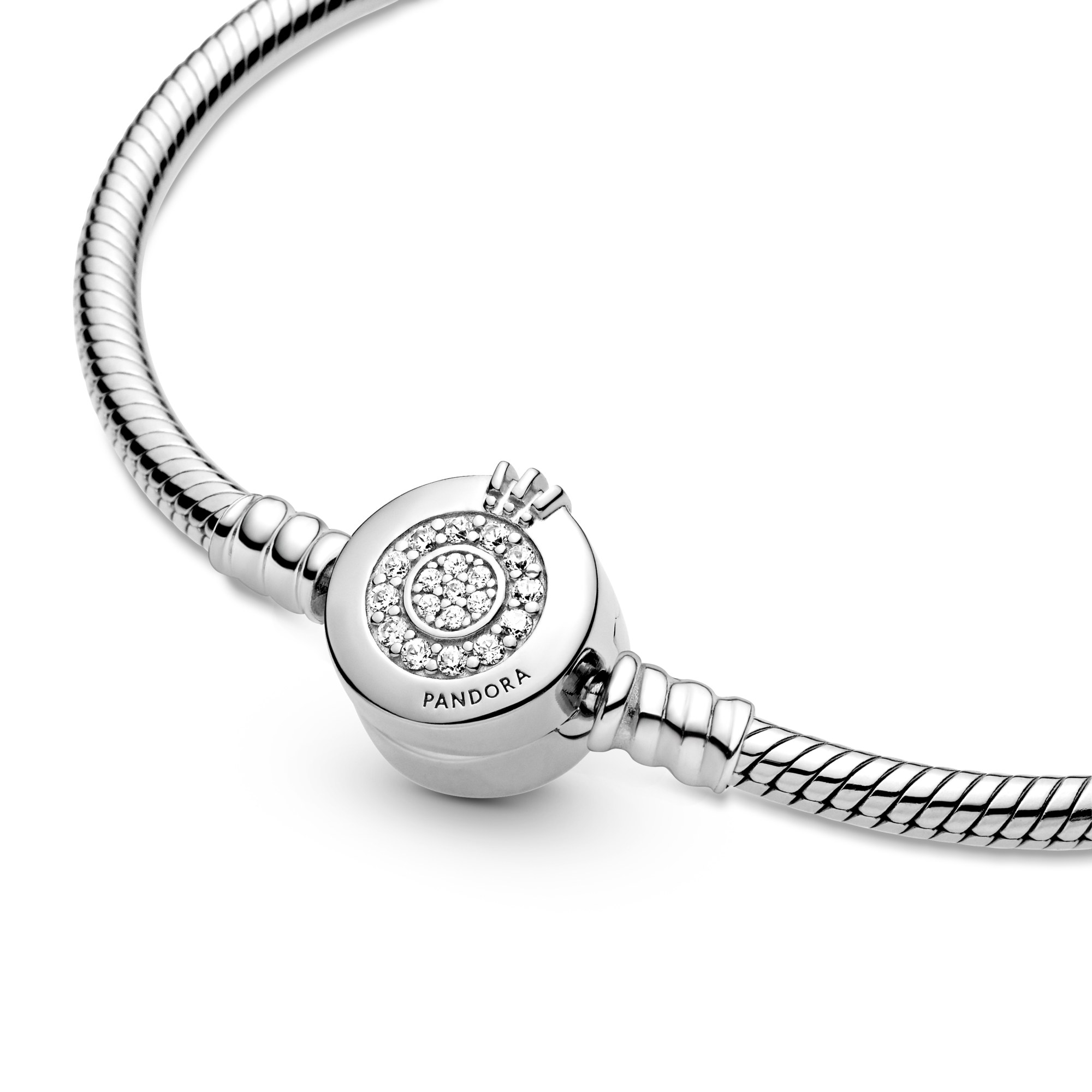 Pandora Armband - Pavé Verschluß - Silber