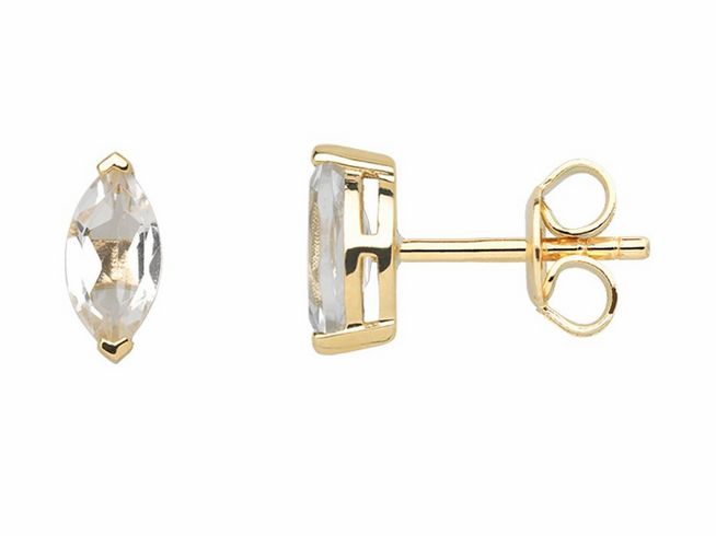 Gelbgold 585 Ohrstecker von Xenox, poliert mit funkelndem Zirkonia, elegantes Design, ideal für jeden Anlass, hochwertiger Echt Gold Ohrschmuck, zeitlos und stilvoll.