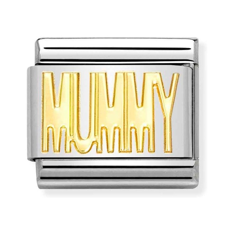 Nomination Composable Classic Charm Schriftzug Mummy - Edelstahl, Gold 750 Gelbgold