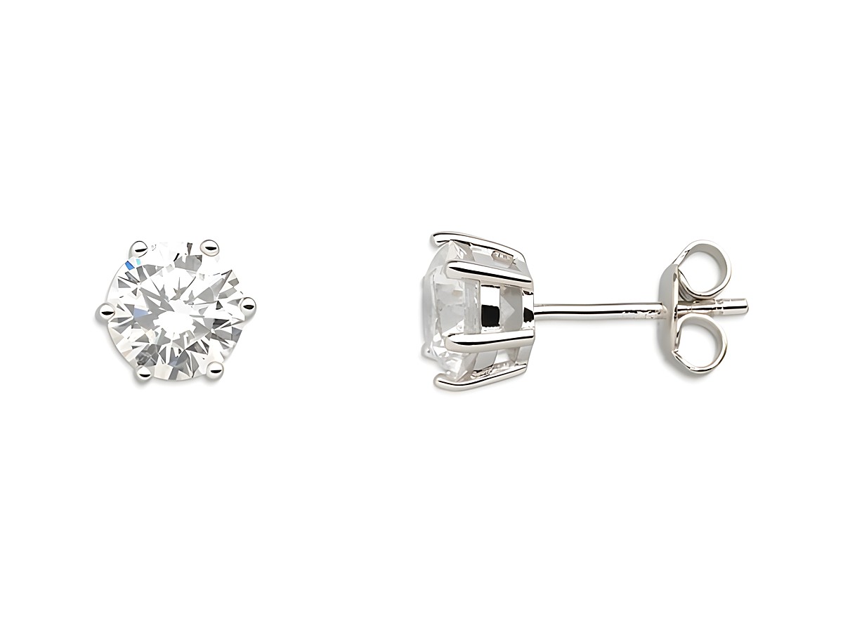 Xenox Sterling Silber Ohrringe XS7137 in Krappe Silber mit funkelndem, runden Kristall. Elegantes Design für jeden Anlass, idealer Ohrschmuck für stilvolle Auftritte.