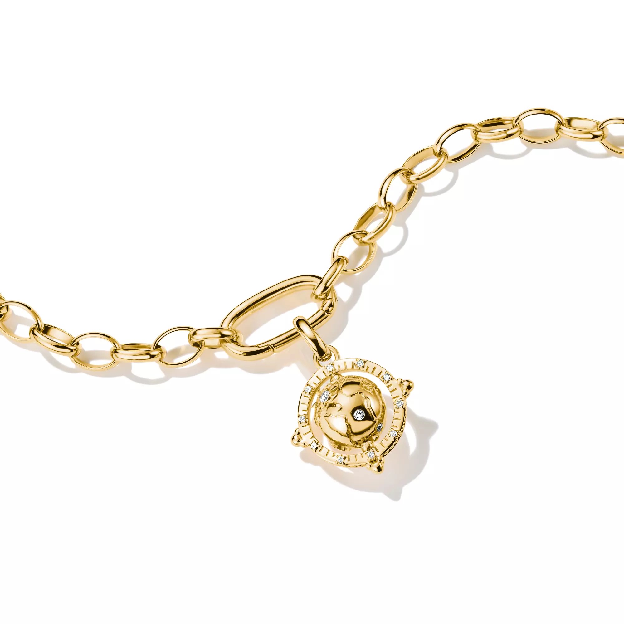 Thomas Sabo Connect - Charm Erdkugel - 18k Gelbgold Vergoldung - Zirkonia - Charm mit Öse – Ansicht 2