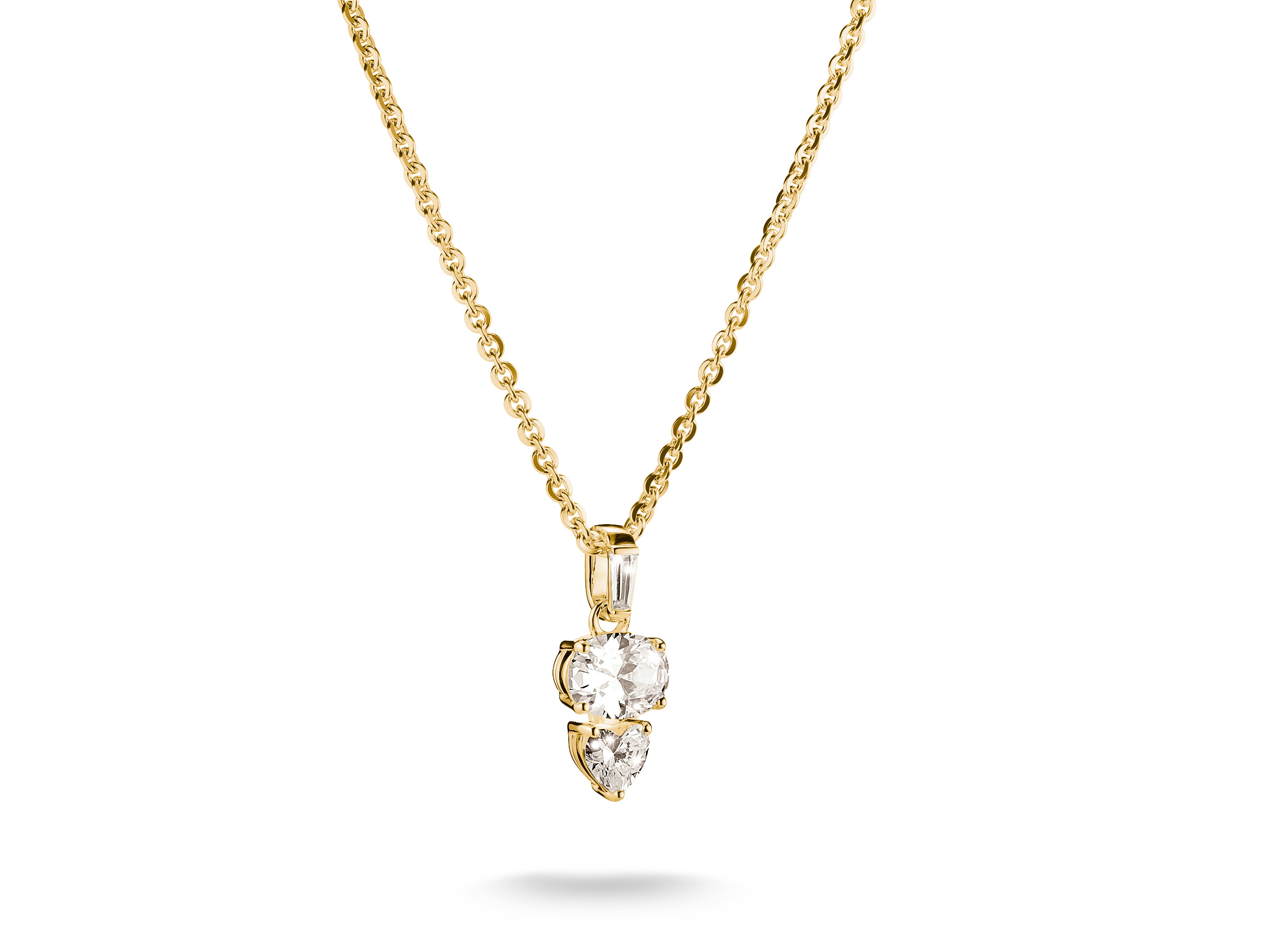 Thomas Sabo KE2363-414-14-L45V Bold Elegance Kette 40 - 45 cm - 750/- Gold auf Silber & Zirkonia - Weiß