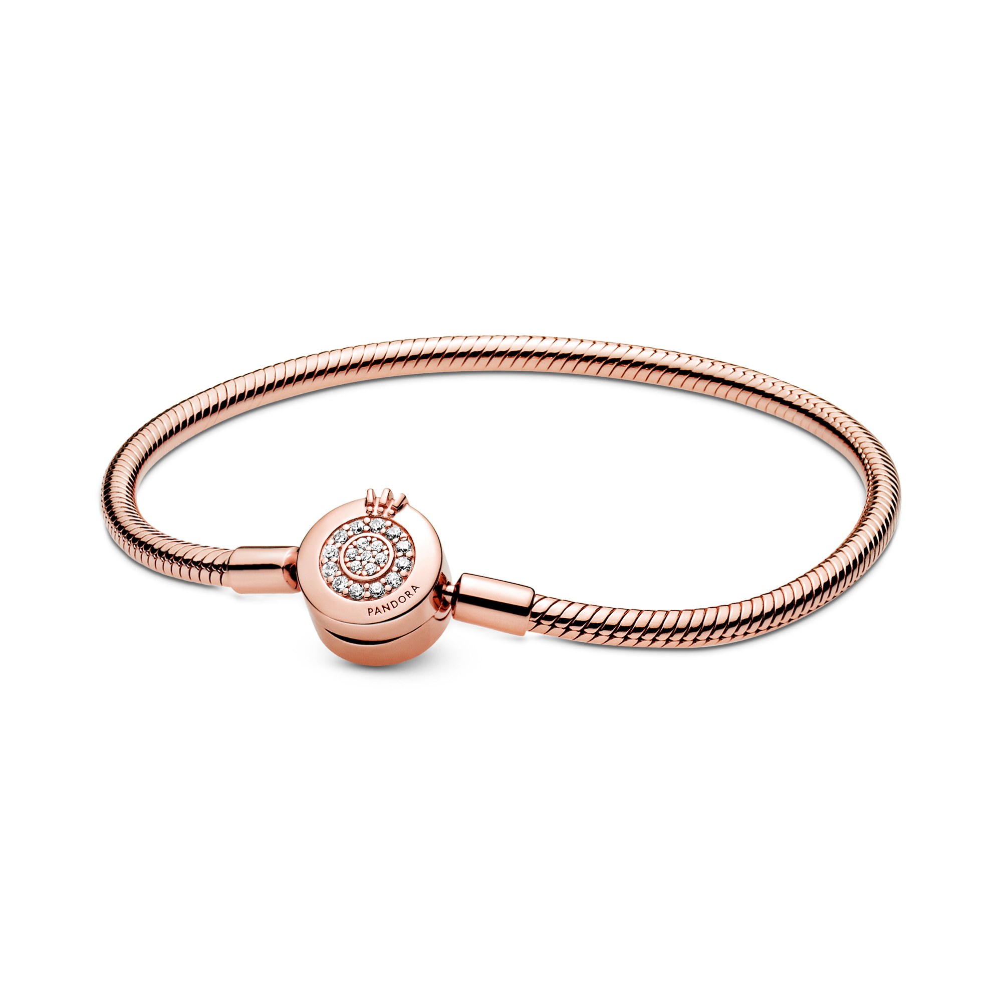 Pandora Armband - Pavé Verschluß - Silber - Roségold