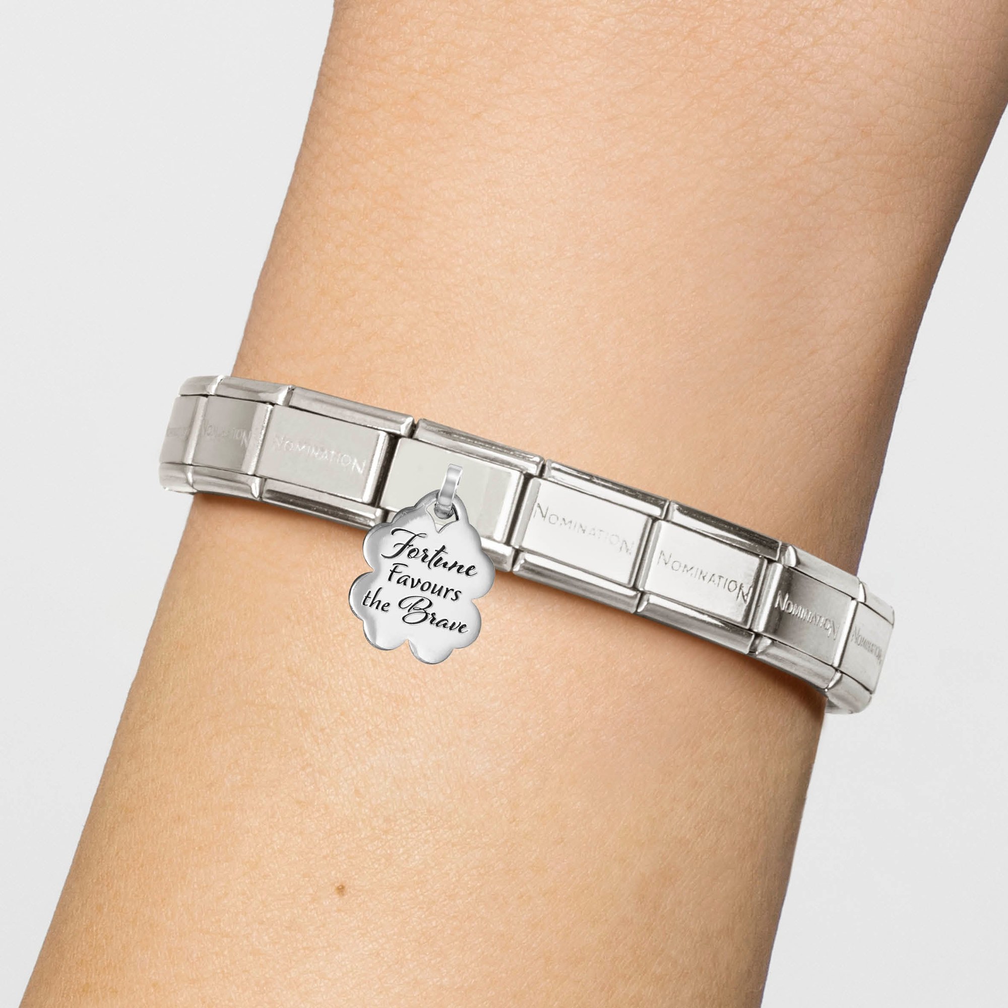 Nomination CLASSIC Element - Charm - Anhänger aus Sterling Silber Gravur - FORTUNE auf Glücksklee – Ansicht 2