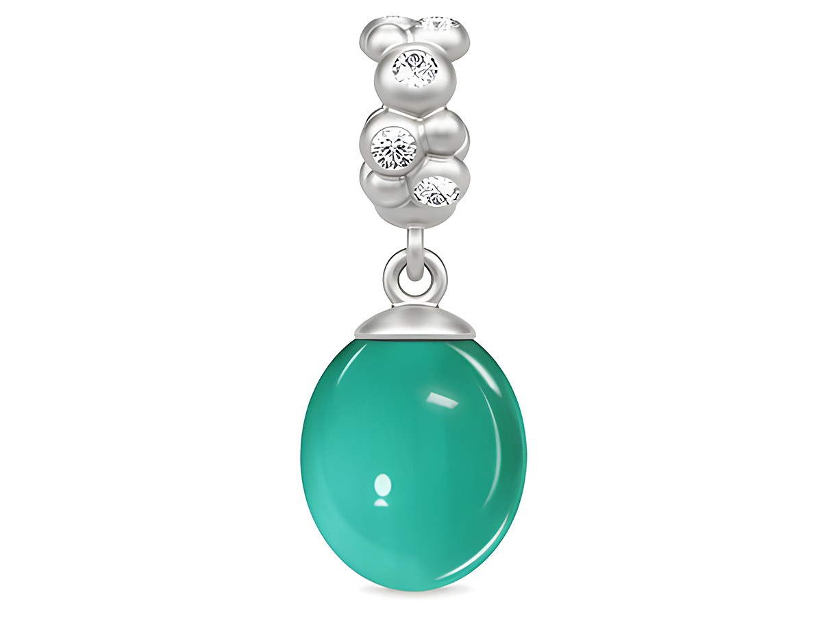 Silber Anhänger Endless Charm 43531-5 in Emerald Ocean Drop Design mit einem leuchtend grünen Tropfen und funkelnden Zirkonia-Elementen für zeitlose Eleganz.