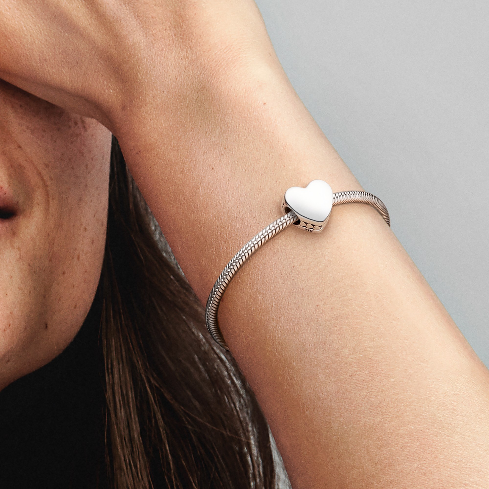 Pandora charms - flaches Herz - Silber - SCHLICHT – Ansicht 5
