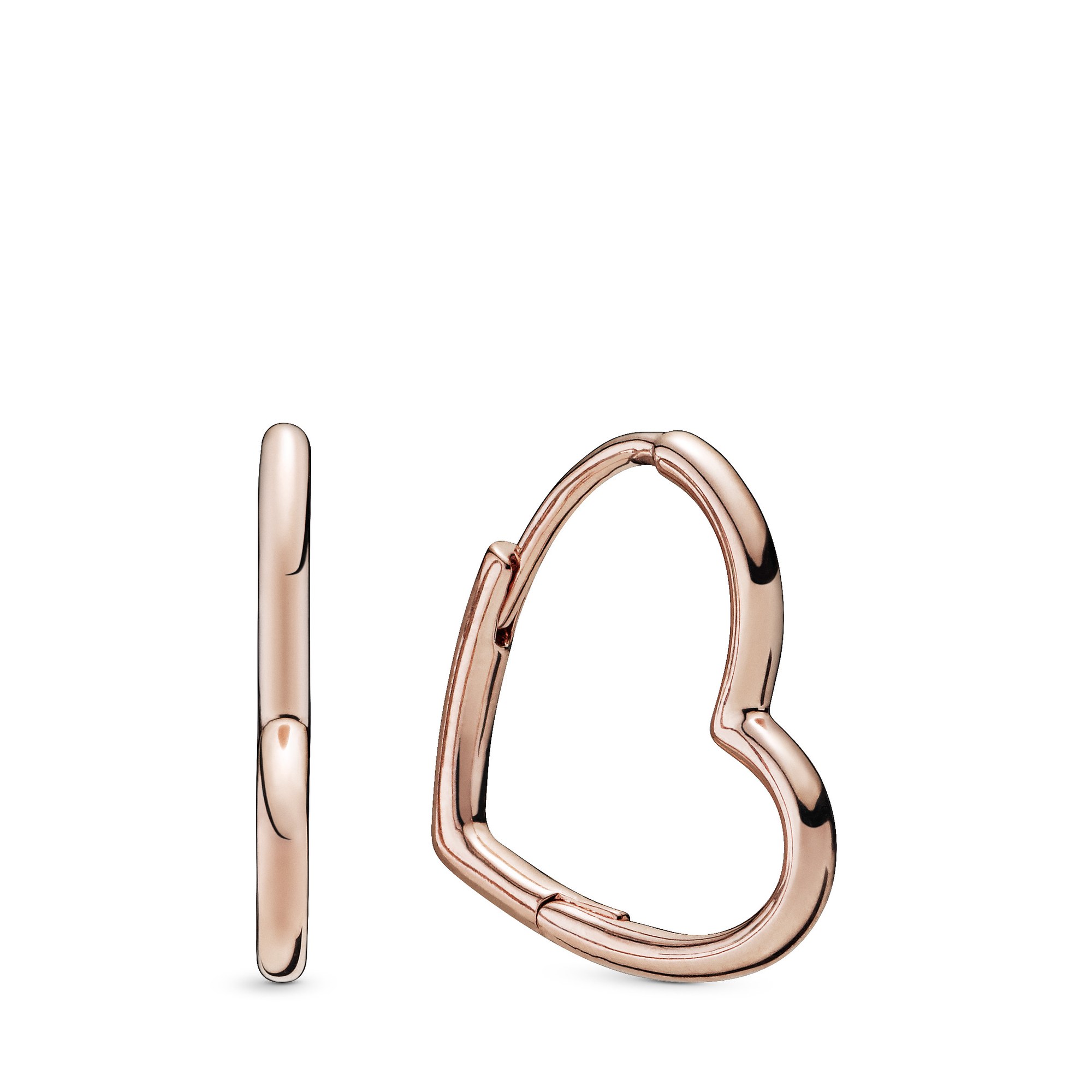 Pandora Small - Kleine asymmetrische Herz Roségold Verg. Creolen