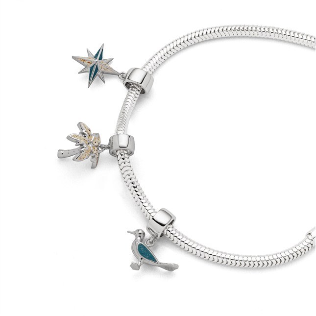 DUR Charm Möwe Steinsand Blau - Sterling Silber - Steinsand – Ansicht 2