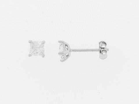 Silber Ohrringe Quadrat Silber 5 mm Zirkonia Stecker hergestellt von Juwelier Harnisch Zirkonia. Perfekte Ergänzung für eleganten Schmuckstil.