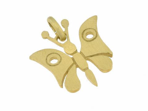 Gold Anhänger aus Gold 333 in der Form eines Schmetterlings, Größe 17x16 mm, hergestellt von Juwelier Harnisch, ideal als Schmuckstück für Tierliebhaber.