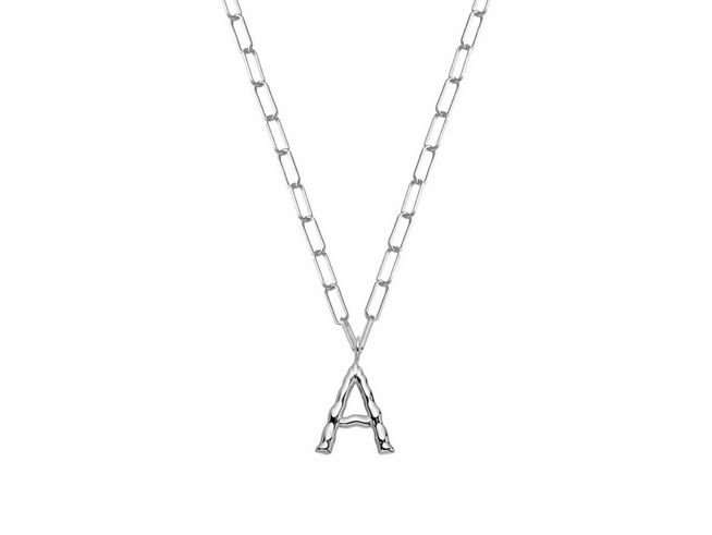 Xenox Sterling Silber Kette XS4150W/A mit einer Länge von 45 cm und dem Buchstaben A als Anhänger, elegant und modern, perfekt für jeden Anlass und zeitgemäßen Stil.