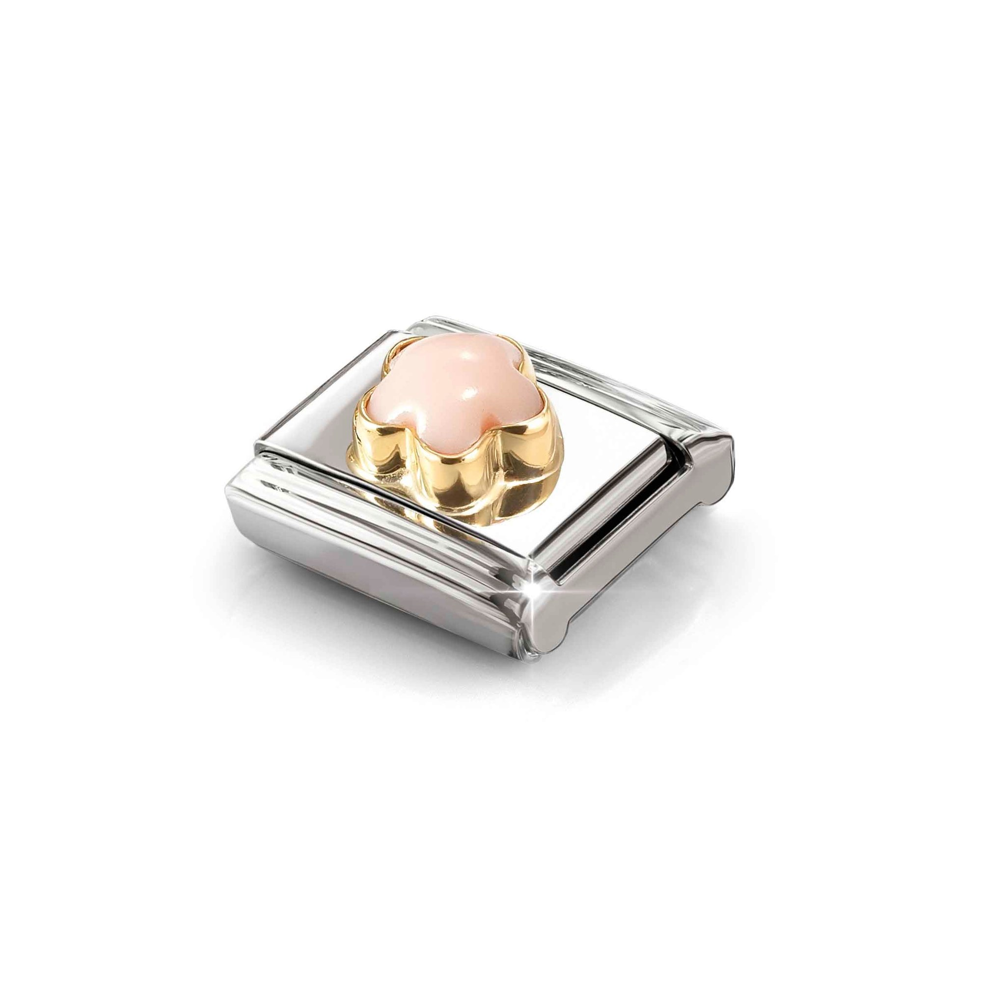 Nomination Composable Classic Charm Blüte Koralle rosa - Edelstahl, Gold 750 Gelbgold – Ansicht 4