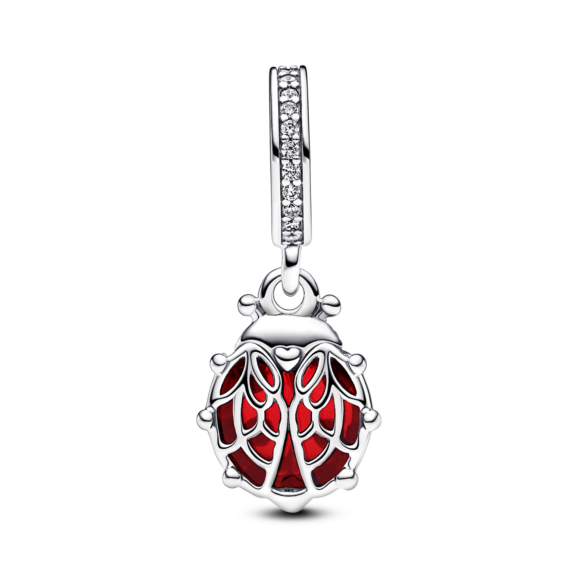 Pandora Charm Anhänger - Marienkäfer - Silber - Steinmix Mehrfarbig – Ansicht 3