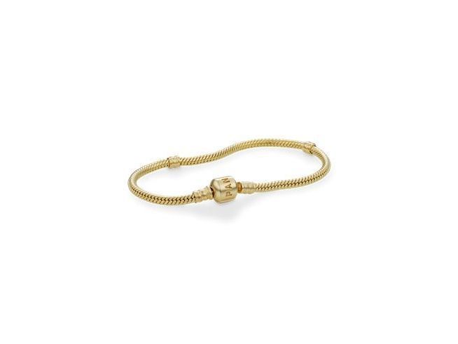 PANDORA Gold 585 Armband 550702 23cm Moments aus feinem Gold mit einem eleganten, geschmeidigen Design und charakteristischem Verschluss, ideal für individuelle Anhänger.