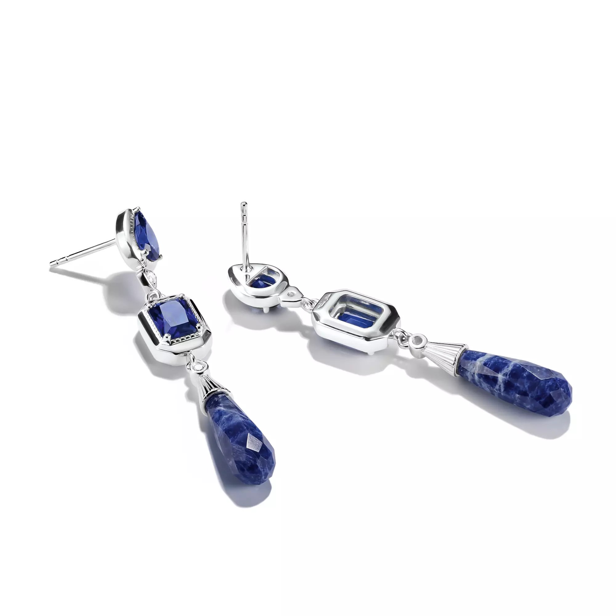 Thomas Sabo ELYNDRA - Ohrringe - Sterling Silber recy. & Nano-Kristall & Zirkonia - blau – Ansicht 3