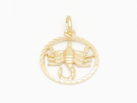 Goldener Anhänger mit diamantierter Skorpion-Form, 17 mm, vom Hersteller Juwelier Harnisch, symbolisiert das Sternzeichen Skorpion.